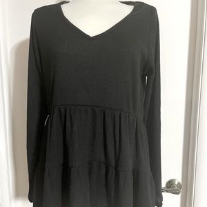 New Women Long Sleeve Tiered Top B6-14